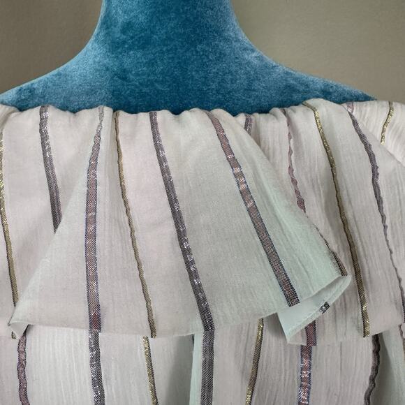 Charles Henry Nordstroms Women S Off-Shoulder Striped Ruffle Mini Dress - Picture 6 of 16